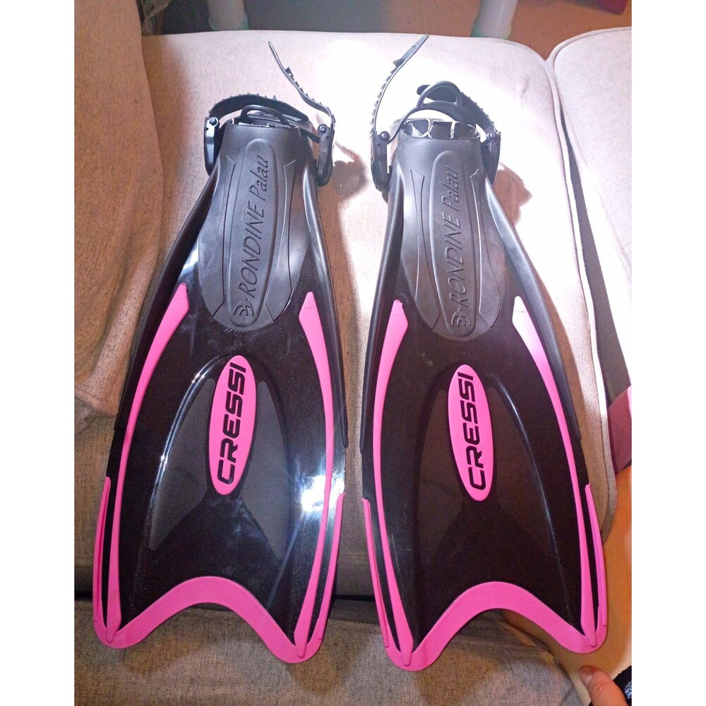 Cressi Rondine Palau Open Heel Water Sport Fins Black/Pink Pair
